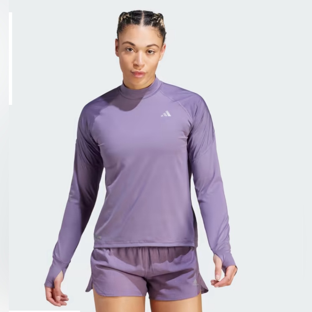 NWT! Adidas Women ULTIMATE SWEATSHIRT Running Carrera IM1881 Shadow Violet XS